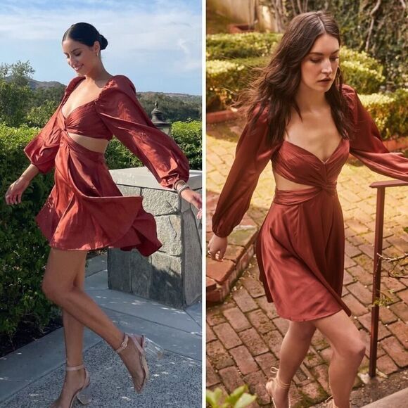 New! ASTR the label Anamaria dress, color: rust, size M‎ - Picture 3 of 16